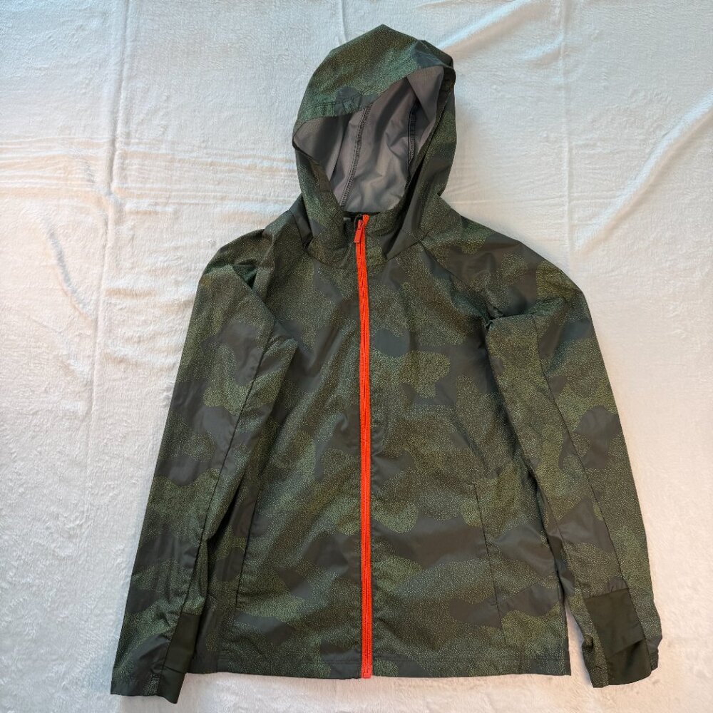 All‎ In Motion Kids Large Lightweight Zip Up Jacket Windbreaker Green Camouflage